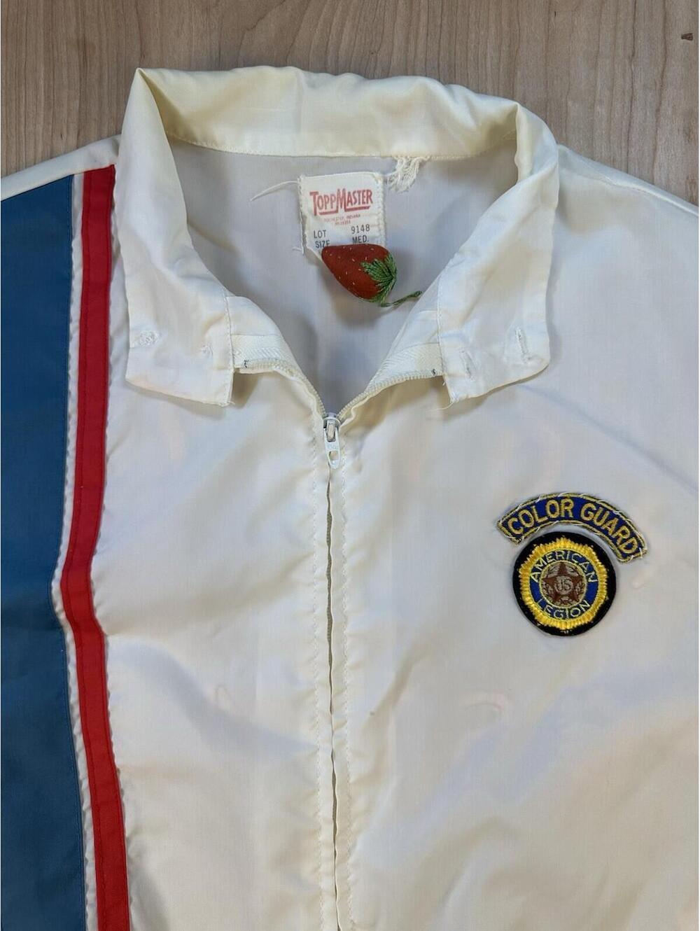 vintage 60's TOPPMASTER racing stripe JACKET patches LETTERING color guard WOW!! - Picture 2 of 16